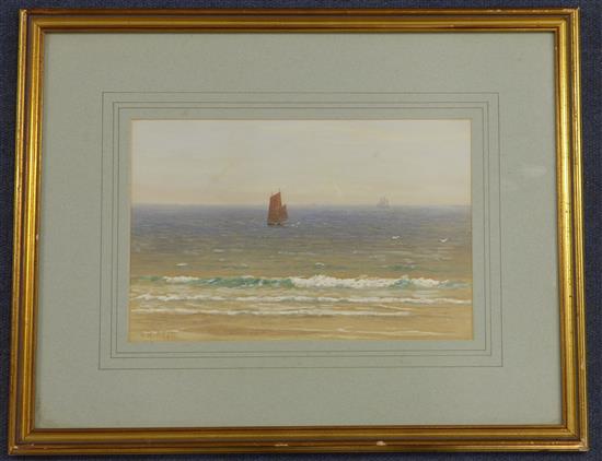 Alfred Richard Mitchell (1888-1972) Shipping off the coast, 7.25 x 11in.